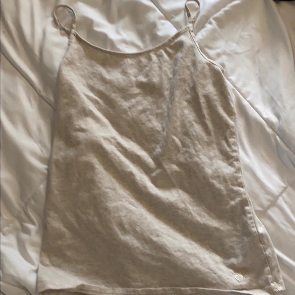 beige tank top